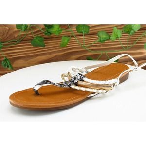 LASCANA Sz 40 M White‎ Strappy Synthetic Women Sandals